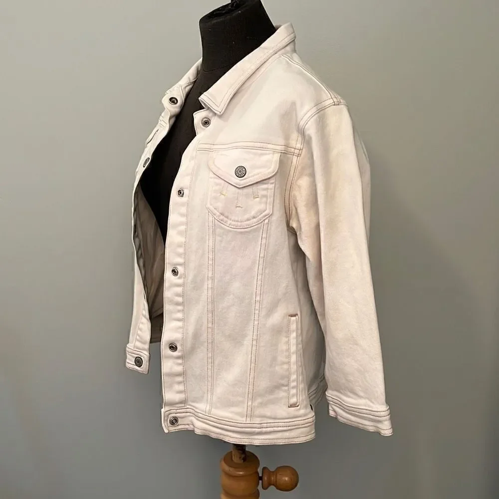 Stretch Women's White Denim Jacket